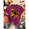 Halloween Atmosphere Printing Fashion Casual Short Sleeve Crew Neck Women's T-Shirt