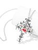 The Vampire Diaries Red Crystal Sacred Heart Cross Pendant Necklace Vintage Gothic Jewelry For Women Girls Gifts