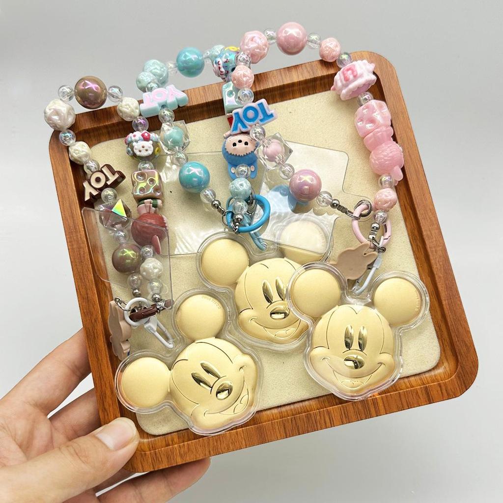 Mickey Mouse 999 Pure Gold Mobile Keychain Pendant - Cute Cartoon Souvenir Charm