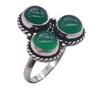Green Onyx Natural Gemstone Antique Silver Ring US Size-6.5 R 4980