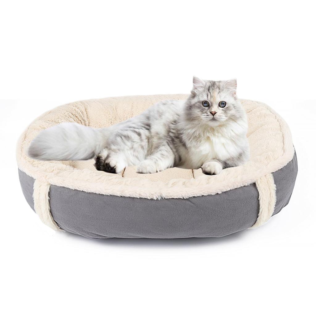 Alien Pet Cat and Dog Bed, Soft, Fluffy, Warm, Non-Slip, Cute Donut-Shaped Pet Sofa for Small and Medium Dogs, Washable, and Cold-Proof (Large)