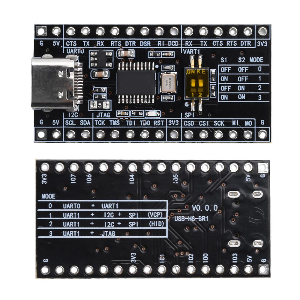 CH347 Development Board MCU Module Bandwidth 480Mbps USB 2.0 High-Speed Device to I2C/SPI/UART/JTAG/GPIO Type-C With Pins