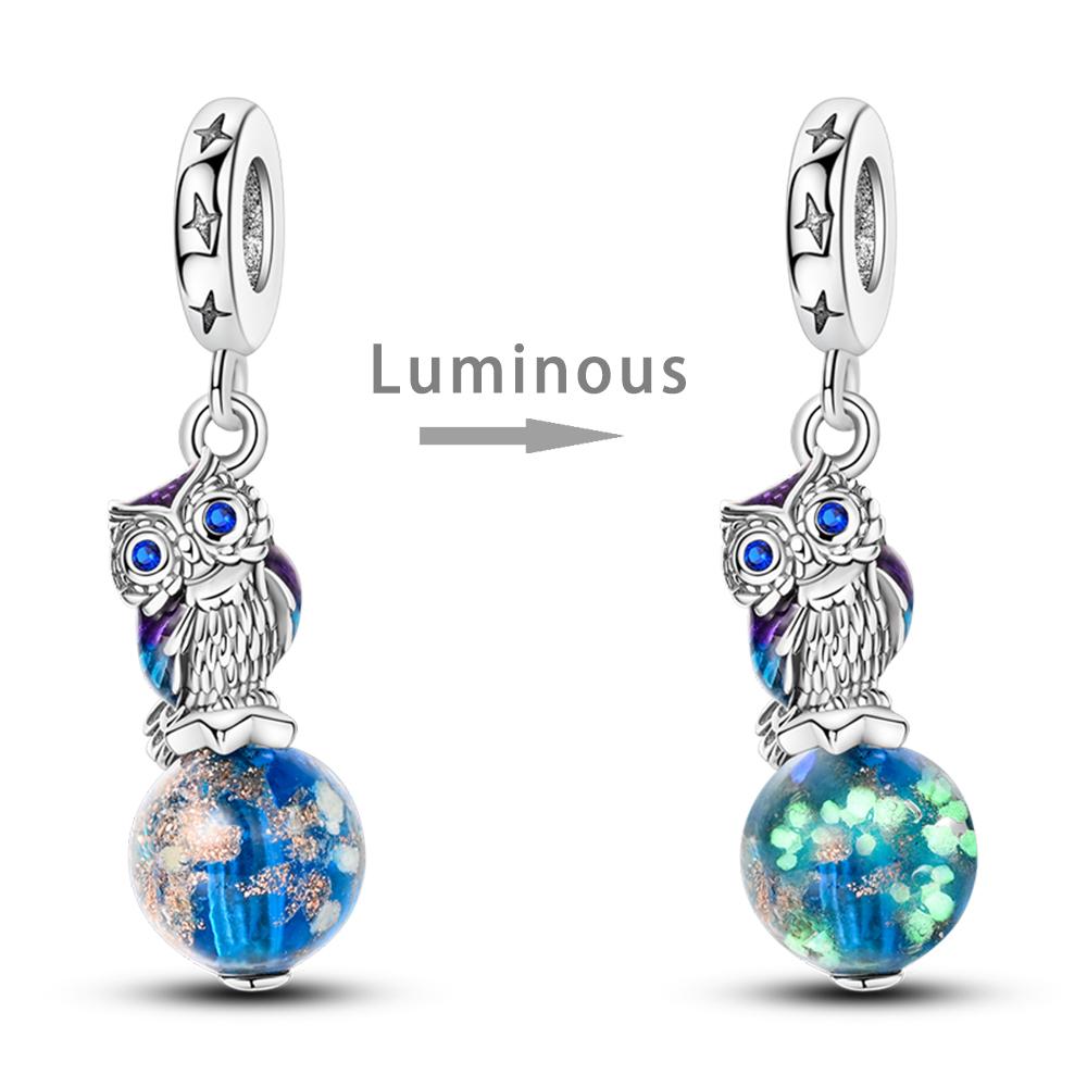 Copper Charms Luminous Amor Esmalte Beads Fit Original Bracelet Pendants Diy Jewelry Gift Charm For Women