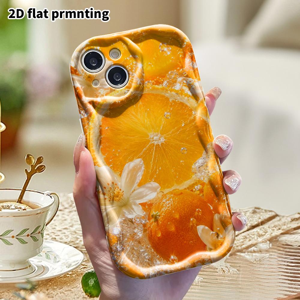 Phone Case: 2D Flat, Suitable for iPhone 18 17 16 15 14 13 12 Pro Protective Case, Phone Decoration, Cool Orange, Halloween and Christmas Gift