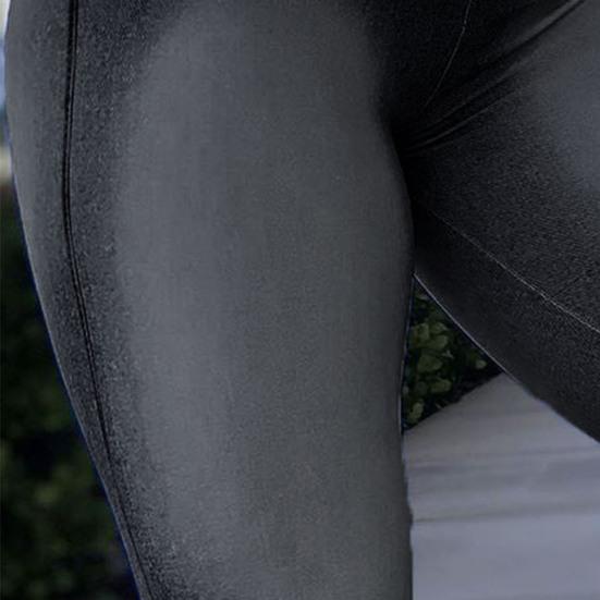 Yoga Pants High Fabric Slimming Texture Exercise Pants Versatile Fit Imitation Denim Waist Elastic