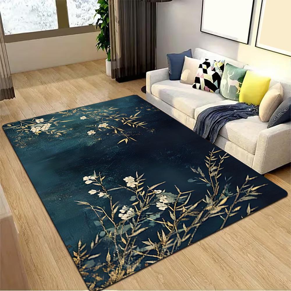 Vintage Floral Wall Mural Decoration,Carpet,Living Room,Bedroom, Non-slip,Square rug