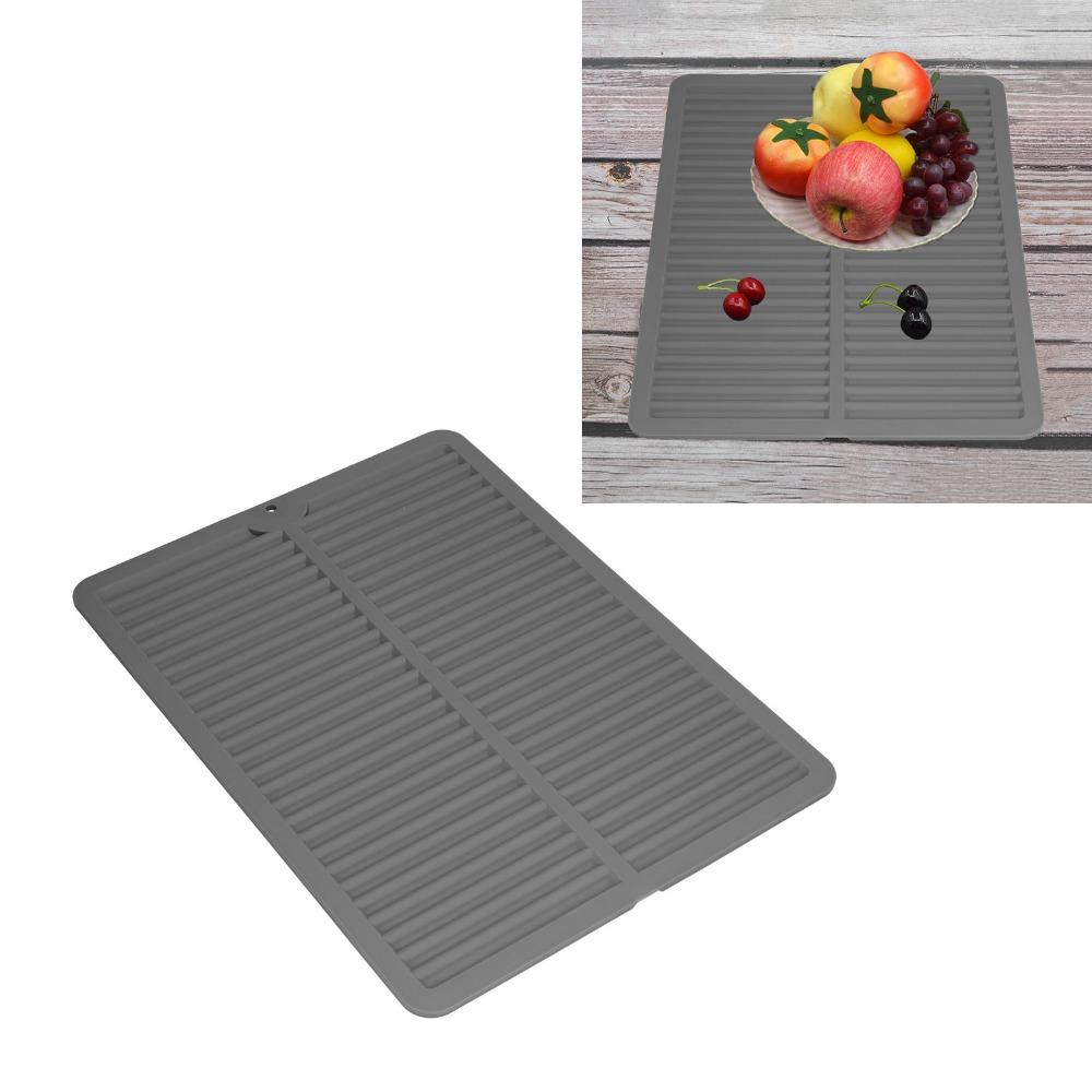 Matte Non-slip Heat Resistant Trivet Food Grade Silicone Water Draining Pad Anti-scald Mat  Kitchen