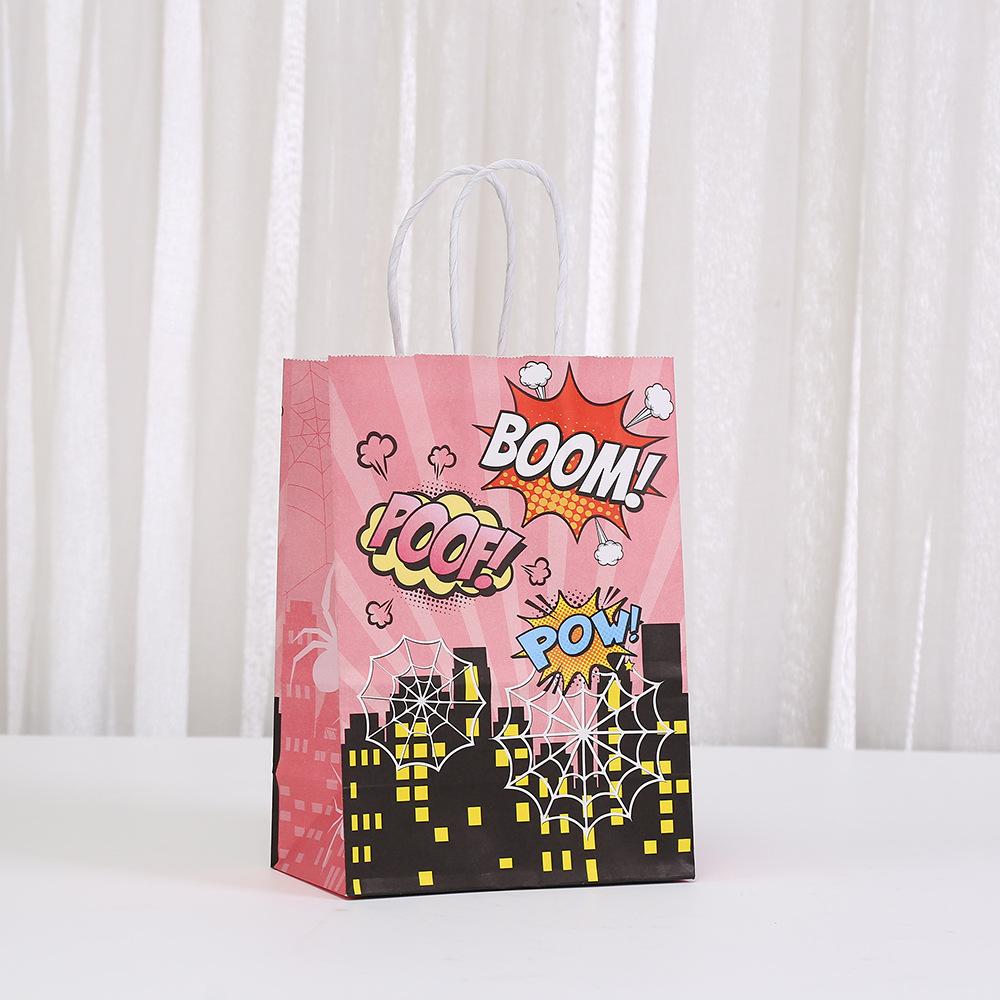 StoBag, Superhero Gift Bags Recyclable Paper with Handles for Kids Birthday Children's Day Comic Parties Favors Durable Packing
