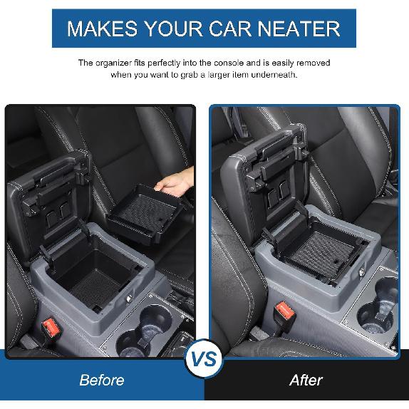 

Center Console Organizer Tray Compatible with INEOS Grenadier Accessories 2020-2024 2025, Armrest Insert Secondary Storage Box with Non-Slip Inserts