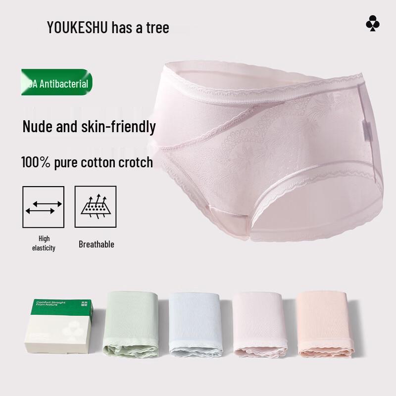 

YOUKESHU Women s Seamless Lyocell Lace Briefs 4-Pack L