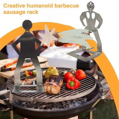 Suporte Engraçado para Salsichas Aço Inoxidável Suportes para Cachorro-Quente Estável Leve Ferramenta para Churrasco para Acampamento Piquenique ao Ar Livre Jardim Reutilizável Acessórios para Churrasco