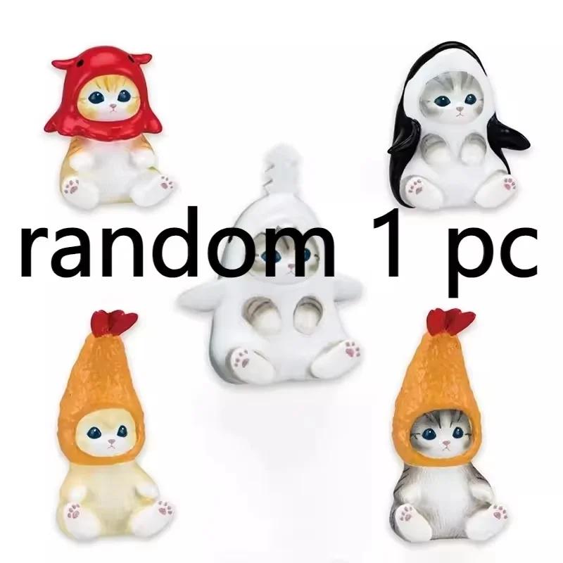 In Stock Mofusand Ebi Nyan Shark Cat Marine Animals Series Blind Box Cat Kawaii Action Figures Desktop Decoration Birthday Gift