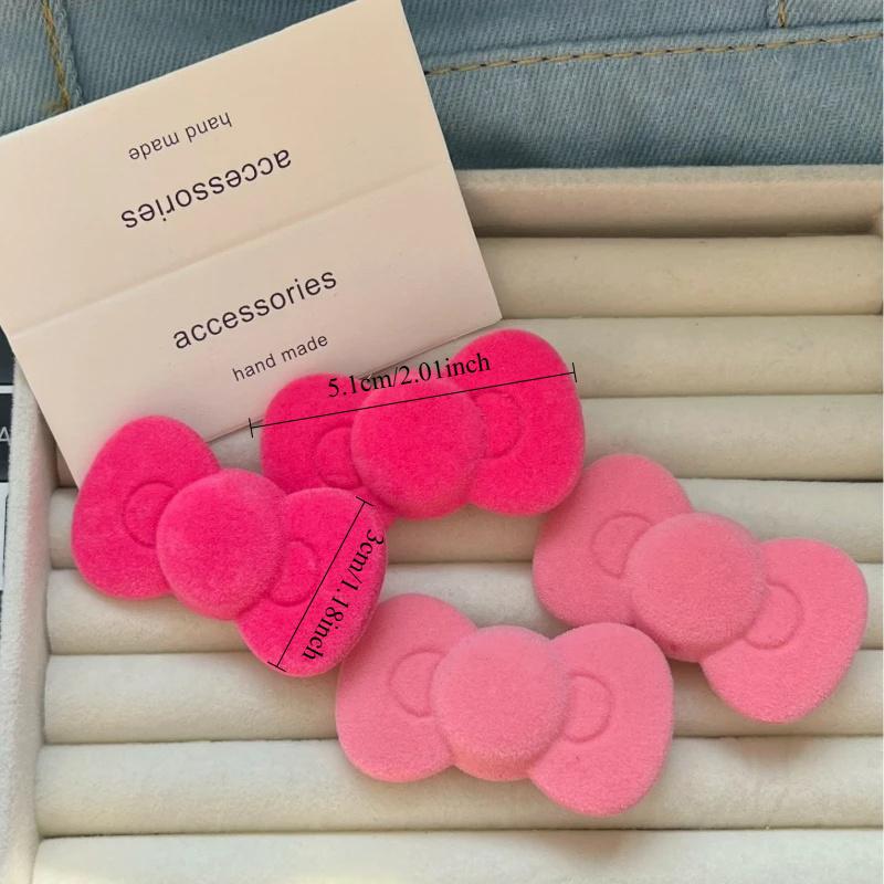 1 Pair Sweet Pink Bow Star Hair Clips Heart Barrette with Glittery Star Design, Perfect for & Women'S Fashion Accessories, Cute Hair Clip