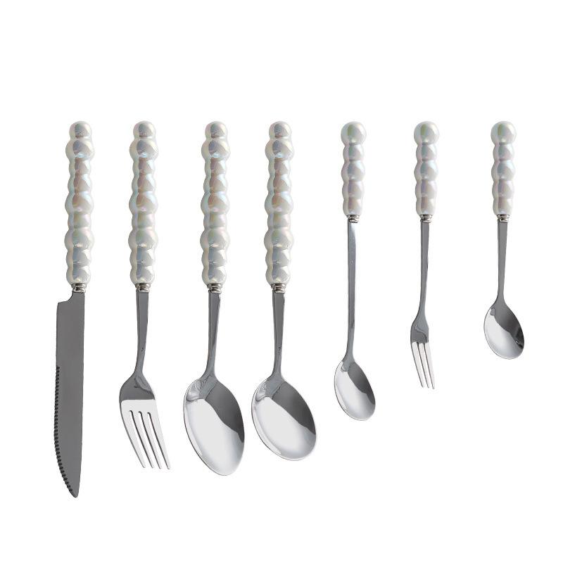 Light Luxury Creative Knife, Fork and Spoon Household Stainless Steel Steak Knife and Fork Western Dessert Spoon Tableware Set High Value