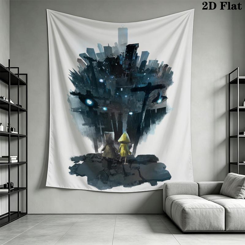 Little Nightmares Arazzo da Parete Estetico Appeso a Parete Coperta in Tessuto Stampato Arazzi Decorativi per Camera da Letto Soggiorno Arredamento per la Casa