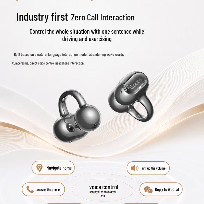 Saina S8S Ultra AI Open-Ear Clip-On Bluetooth Sports Headset