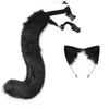 Cosplay Furry Ear Headband Tail Set With Bell Collar Anime Fans Adult Costume Accessories