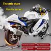 1/6 Suzuki Hayabusa Cool Alloy Motorcycle Model, Cool Sound and Light, Exhaust Pipe Sprayable, The Best Collection for Motorcycle Enthusiasts