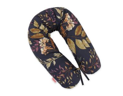 Longer Pregnancy Pillow for Pregnant Women To Sleep + Removable Cover - Floristic Navy Blue