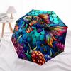 1pc Stained Glass Fish Design Automatic Folding Umbrella - Portable 3-Fold Design with 8-Bone Iron Frame, Perfect for Outdoor Use, Festive Gifts, Trav