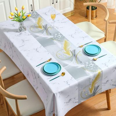 Household Pvc Tablecloth Waterproof And Oil-Proof Leave-In Tablecloth Rectangular Coffee Table Cloth Dining Table Cloth Wind Linen