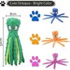 Squeaky Dog Interactive Orange Toy, No Stuffing Octopus Dog Chew Toy with Crinkle Paper, Suitable for Medium and Large