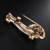 Cute Dachshund Dog Rhinestone Inlaid Brooch Pin Animal Shape Lapel Breastpin