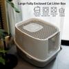 Large Fully Enclosed Cat Litter Box Front Entry Top Exit Cat Potty Toilet with Lid Litter Scoop