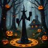 Halloween Witch Sculpture Candle Stand With  Base Durable Resin  For  Party
