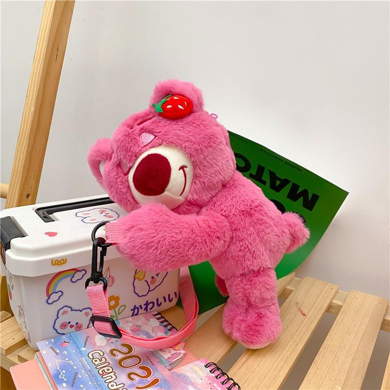 Cute Ugly Cute Bear Puff Cartoon Bag New Sweet Girl Heart One Shoulder Crossbody Doll Bag