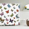Beautiful Butterfly Waterproof Fabric Shower Curtains 3D Printing Bath Curtain For Bathroom Bathtub Decoration With Hooks