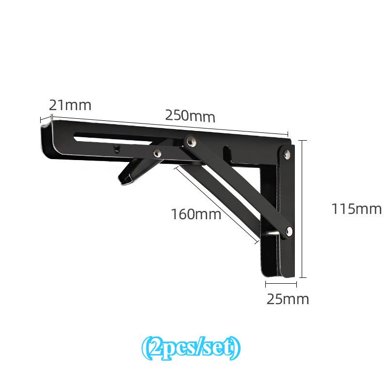 2pcs/set Brushed Stainless Steel 6-20 Inch Folding Angle Bracket Triangle Shelf Heavy Support Adjustable Wall Mounted Bench