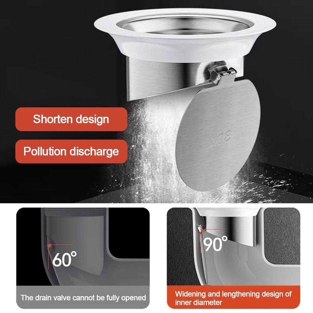 Prevent Backflow Toilet Odor Stopper Stainless Steel Sewer Anti-smell Plug  Bathroom Fitting