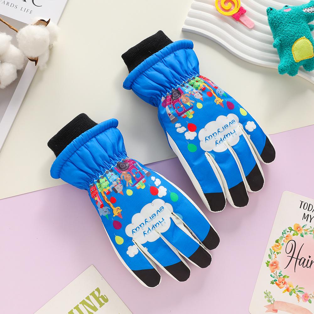 Windproof Children's Winter Ski & Cycling Gloves - Water-Repellent, Fleece-Lined, Cold-Resistant for Boys & Girls