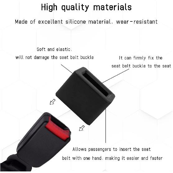 Augeny 2PCS Seat Belt Buckle Holder, Silicone Auto Rear Seatbelt Buckle Booster To Makes Receptacle Stand Upright For Easy Access, Universal Vehicle