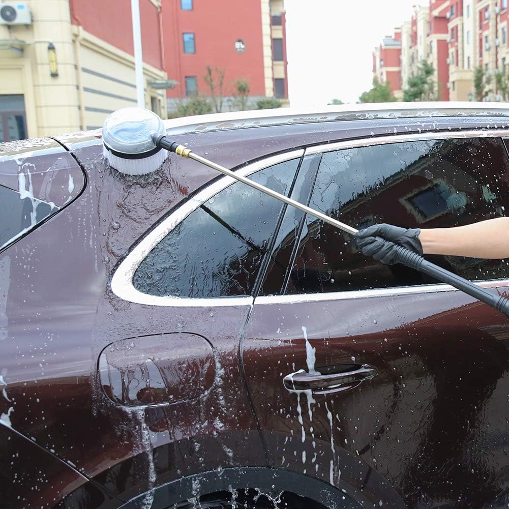 Soopre Deluxe Car Wash Rotary Brush Kit, 1/4 Inch Quick Connect High Pressure Washer Dip Wash Brush For Surface Cleaning Car/Glass/Wood Floor/Window