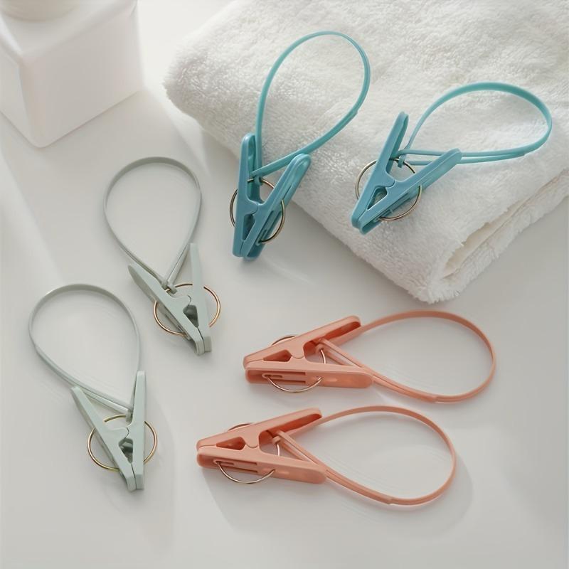 12Pcs Windproof Rope Clothes Hooks Durable Plastic For Towels Socks Home Travel Multifunctional Drying Hanging Rack