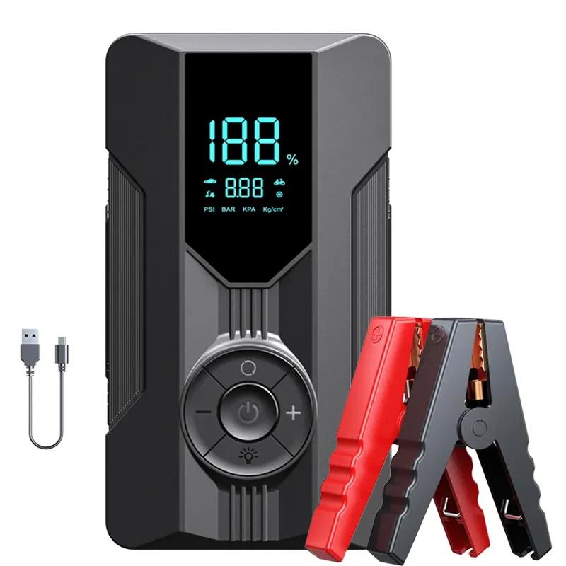 Car Jump Starter with Air Compressor,2000A 1000A 800A Portable Battery Starter 12V Car Battery Booster,Jump Starter,Air Pump 10400mAh 800A