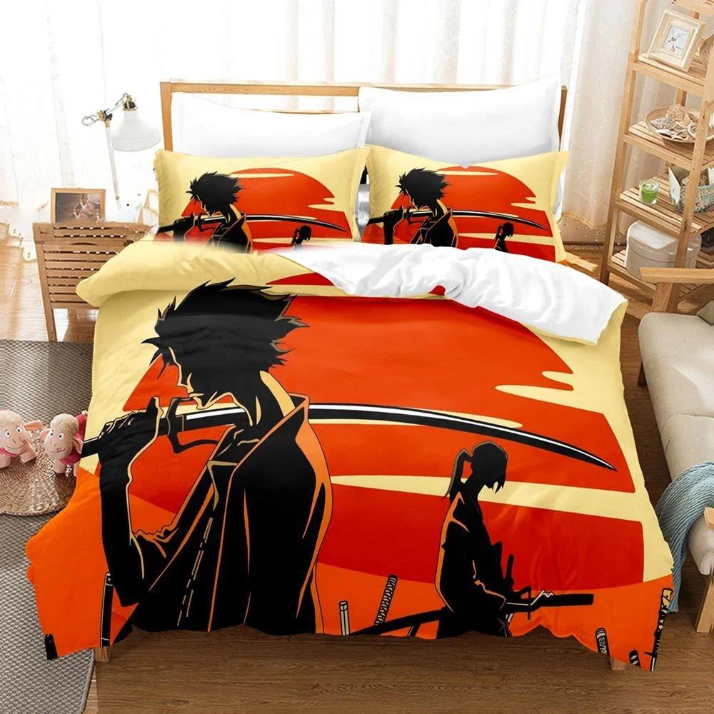 Comfortable Anime Print Duvet Cover Set With Duvet Cover And Pillowcases King Queen Twin Sizes For All Ages
