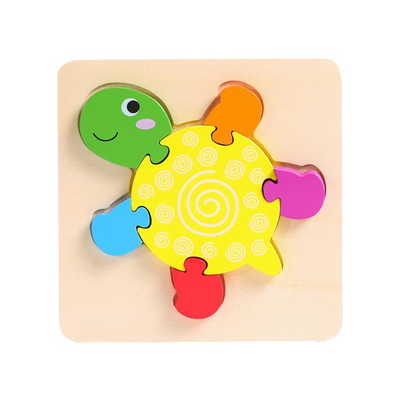 Wooden 3D Three-Dimensional Puzzle Children'S Educational Toys Infant Montessori Early Education Intellectual Development Puzzle Board