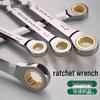 Double-Head Black Nickel Ratchet Wrench, 72 Teeth, High Hardness, Multi-Specification for Auto Repair and Household Use