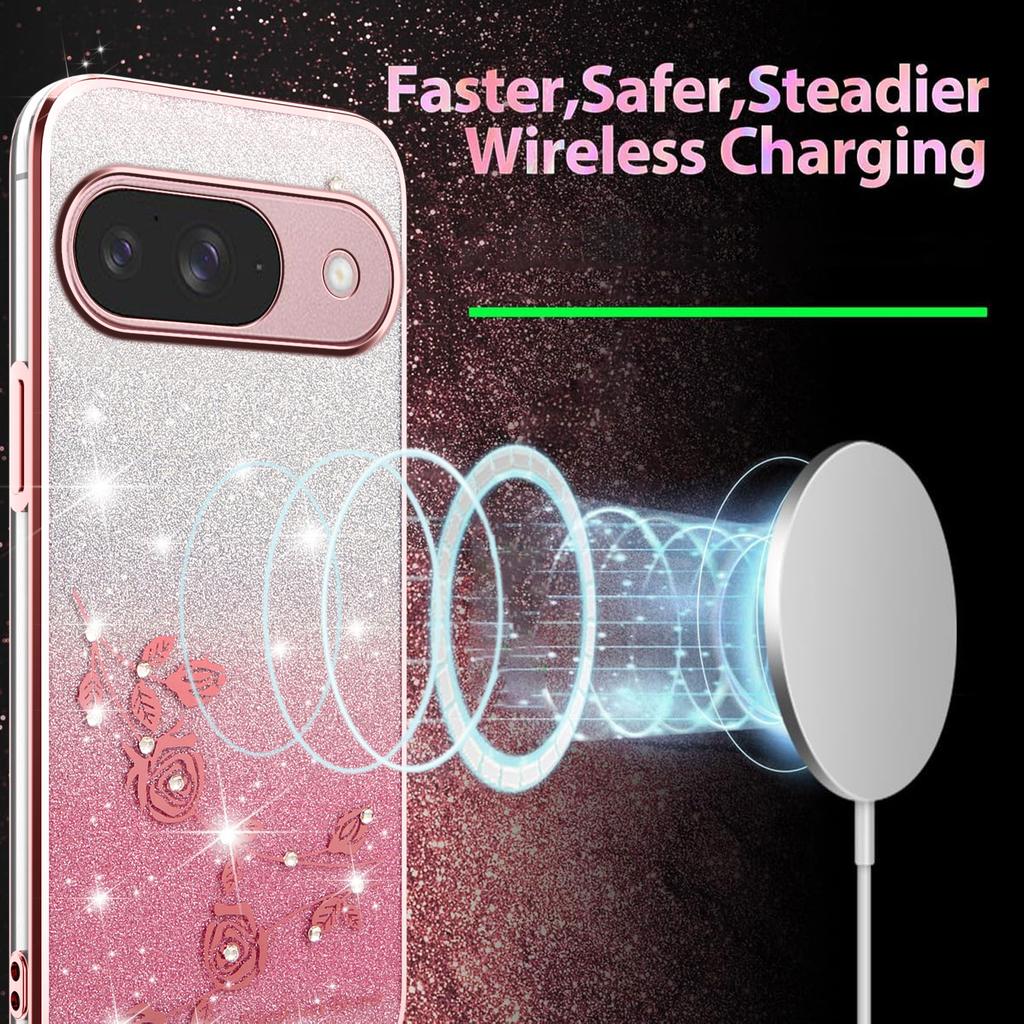 KADEM Für Google Pixel 10/10 Pro Hülle Blume TPU Flexibel Farbverlauf Handyhülle