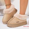 Anti-slip Thick Plush Snow Boots Women Faux Suede Platform Fur Winter Boots Woman Slip On Warm Cotton Padded Shoes Female