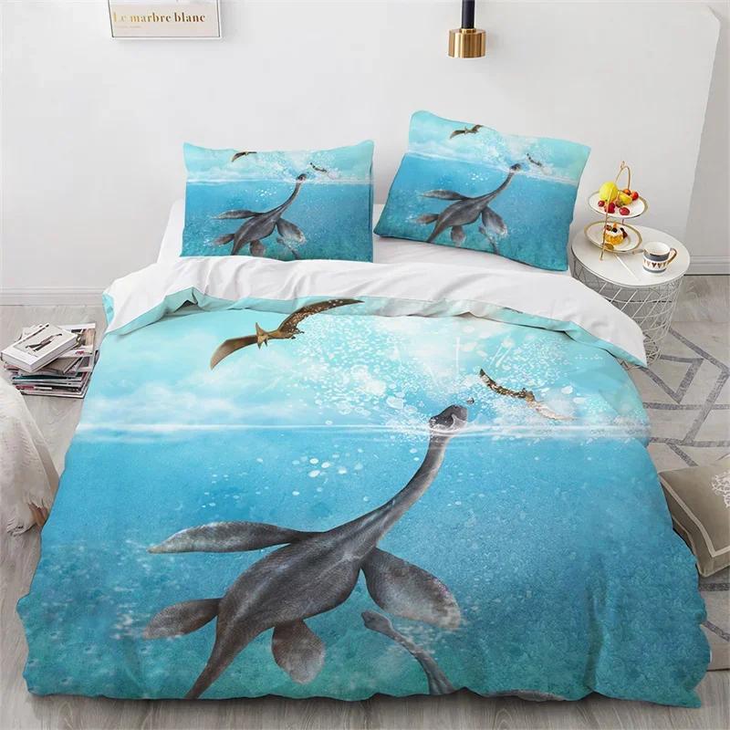 3D Dinosaur Duvet Cover Jurassic Animal Bedding Set Microfiber Comforter Cover King Full For Boys Teens Home Decor Birthday Gift
