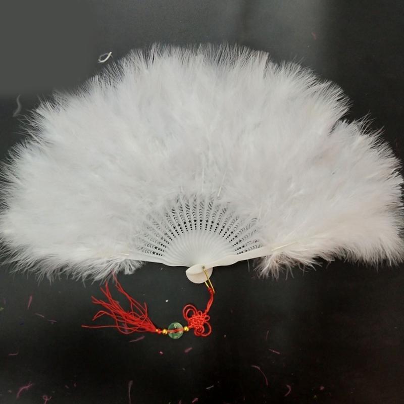 Folding Feather Fan Handheld Fairy Fan New Year Birthday Gift Supplies