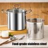 Multi Functional Stainless Steel Cooker Pot With Frying Basket Heat Resistant Lid Even Heating Design Works On Gas Induction