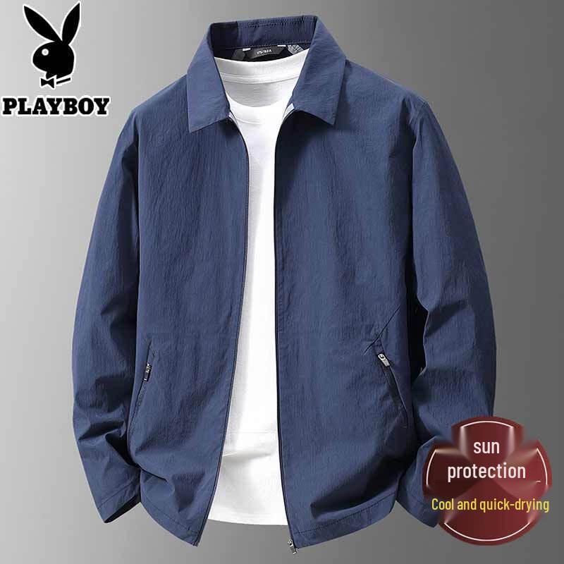 PLAYBOY Men's Ice Silk Quick-Dry UV Protection Casual Jacket