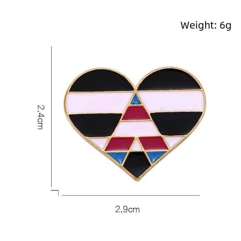Creative Heart Shaped Rainbow Brooch Stylish Alloy Enamel Pin For Fashionable Personalization