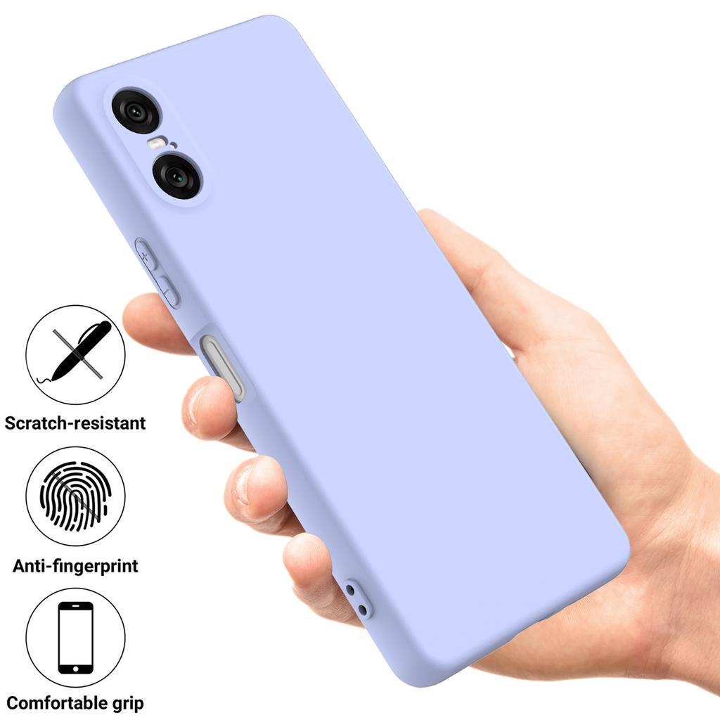 For Sony Xperia 10 VI Case Liquid Silicone Protective Phone Cover with Hand Strap