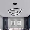 Modern Black LED Round Ring Chandelier